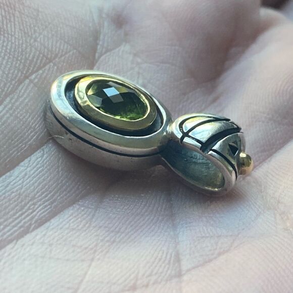 John Atencio Sterling 18K & Peridot Pendant - Picture 3 of 5